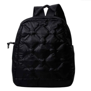 Soft Fluffy Space Cotton Backpack Unisex School Bag Winter Quilted