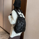 Soft Fluffy Space Cotton Backpack Unisex School Bag Winter Quilted