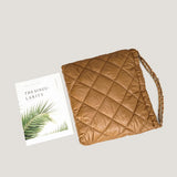 Lattice Nylon Shoulder Bag with Chain Handle