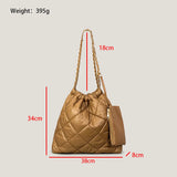 Lattice Nylon Shoulder Bag with Chain Handle