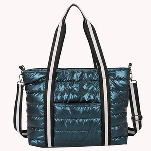 Quilted Shoulder Bag Cartoon Line Handbag Winter Women Shopping Travel Crossbody