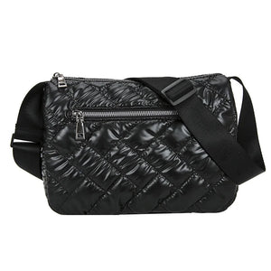 Winter Nylon Crossbody Bag Lady Quilted Padded Bags Female Fluffy Shopper Tote