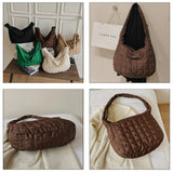 Green Space Pad Cotton Crossbody Bag Soft Fluffy Shoulder Bag