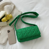 Quilted Cotton Shoulder Bags Winter Nylon Padded Shopper Crossbody Handbag