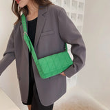 Quilted Shoulder Bag Winter Nylon Padded Crossbody Handbag