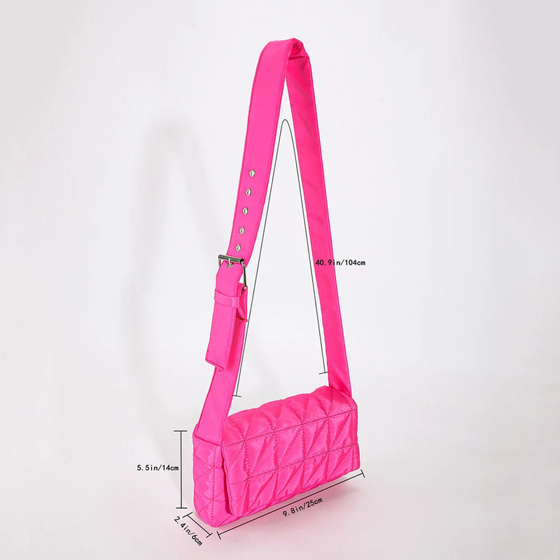 Winter Nylon Quilted Shoulder Bag Women