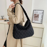 Winter Nylon Quilted Shoulder Bag for Women