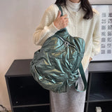 Winter Down Cotton Women Backpacks School Bags for Teenager