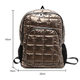 Fluffy Winter Women Backpack Padded School Bag Travel Big Purse Nylon