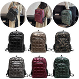 Fluffy Winter Women Backpack Padded School Bag Travel Big Purse Nylon