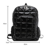 Fluffy Winter Women Backpack Padded School Bag Travel Big Purse Nylon