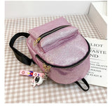 Sparkles Mini PU Leather Backpack for Girls - Pink