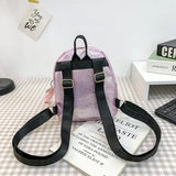 Sparkles Mini PU Leather Backpack for Girls - Pink
