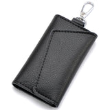 Split Cow Leather Key Holder Waist Bag Travel Organizer Pouch