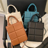 Plaid Pu Leather Shoulder Bag Small Crossbody Top-handle Bag