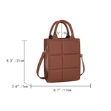 Plaid Pu Leather Shoulder Bag Small Crossbody Top-handle Bag