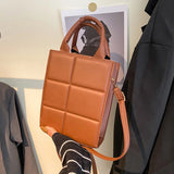 Plaid Pu Leather Shoulder Bag Small Crossbody Top-handle Bag