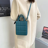 Plaid Pu Leather Shoulder Bag Small Crossbody Top-handle Bag