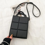 Plaid Pu Leather Shoulder Bag Small Crossbody Top-handle Bag