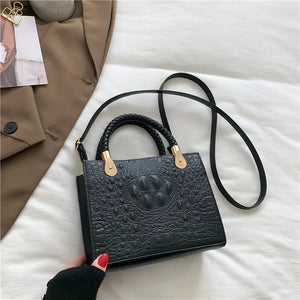Square Shoulder Bag Crocodile Pattern Crossbody Handbags For Women