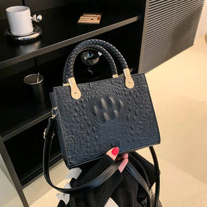 Square Shoulder Bag Crocodile Pattern Crossbody Handbags For Women