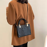 Square Shoulder Bag Crocodile Pattern Crossbody Handbags For Women