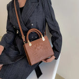 Square Shoulder Bag Crocodile Pattern Crossbody Handbags For Women