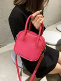 Solid Pu Leather Shoulder Bag for Women Top Handle Crossbody Bags