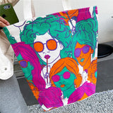 Bright European Canvas Bags Shopping Handbags Women Large Casual Totes Shoulder