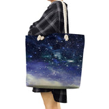 Starry Sky Print Handbags Travel Thick Rope Beach Bag High Capacity Tote Bags