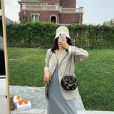 Embroidered Starry Sky Round Crossbody Bag for Women