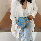 Embroidered Starry Sky Round Crossbody Bag for Women