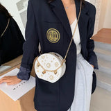 Embroidered Starry Sky Round Crossbody Bag for Women