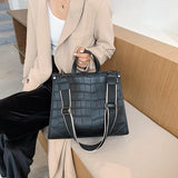 Stone Pattern PU Leather Shoulder Bags for Women Large Capacity Totes Bag