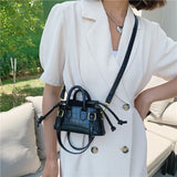 Stone Pattern Pu Ladies Shoulder Bag Lace-Up Version Tote Bag