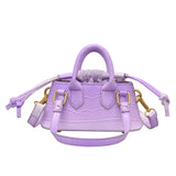 Stone Pattern Pu Ladies Shoulder Bag Lace-Up Version Tote Bag