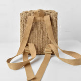 Rattan Backpack Girls Weave School Bags Beach Travel Women Shoulder B