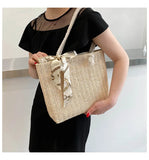 Woven Basket Tote Summer Beach Bags Lady Handbags