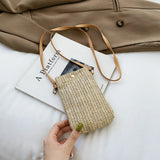 Straw Crossbody Bag for Women Summer Beach Travel Purse Shoulder Messenger