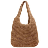 Vintage Woven Straw Beach Bag Shoulder Handbags Large Capacity Summer Tote