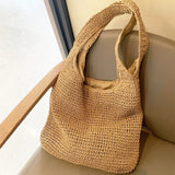 Vintage Woven Straw Beach Bag Shoulder Handbags Large Capacity Summer Tote