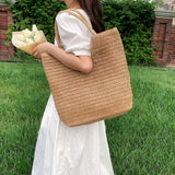Straw Beach Women Shoulder Bag Woven Boho Summer Tote Shopper Bag