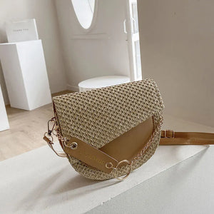 Straw Handbags For Women High Saddle Bag Summer Crossbody Small Shoulder
