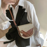Straw Handbags For Women High Saddle Bag Summer Crossbody Small Shoulder