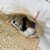 Woven Raffia Straw Shoulder Bag for Women