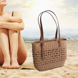 Bohemian Straw Shoulder Bag Large Capacity Woven Handbag for Vacation Travel
