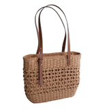 Bohemian Straw Shoulder Bag Large Capacity Woven Handbag for Vacation Travel