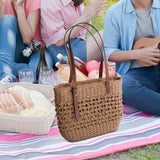 Bohemian Straw Shoulder Bag Large Capacity Woven Handbag for Vacation Travel