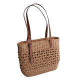 Bohemian Straw Shoulder Bag Large Capacity Woven Handbag for Vacation Travel