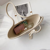 Summer Rattan Straw Shoulder Bag Large Capacity Beach Tote